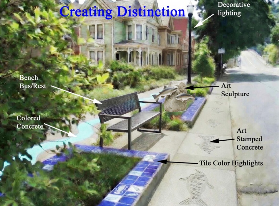 An example of decorative features that could be deployed on River Street